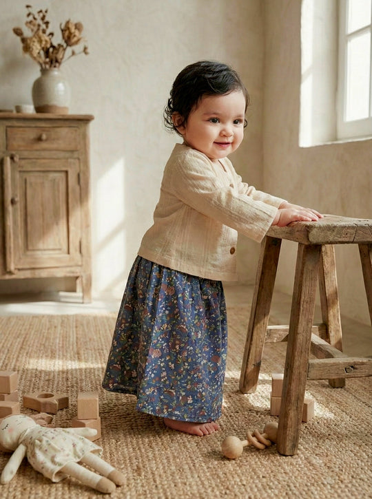 MAWAR Baby’s Modern Kebaya Set in Tan