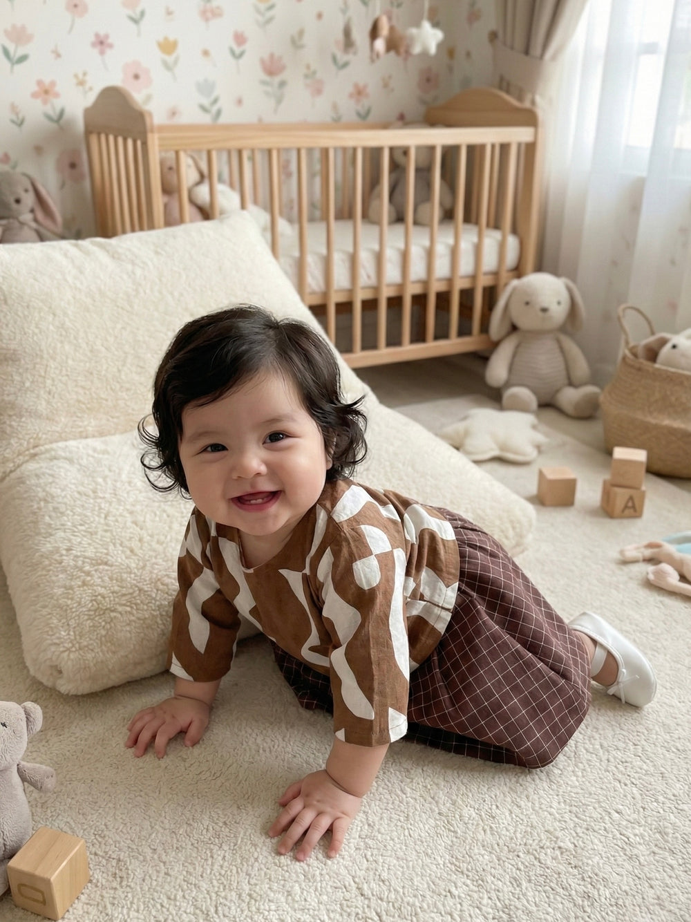 ORKED Baby’s Modern Kurung Set in Cocoa