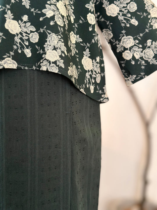 KURNIA Short Kurung Set in Emerald Bloom