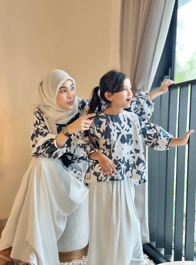 PAKMA Short Kurung Set in Vanilla Azure