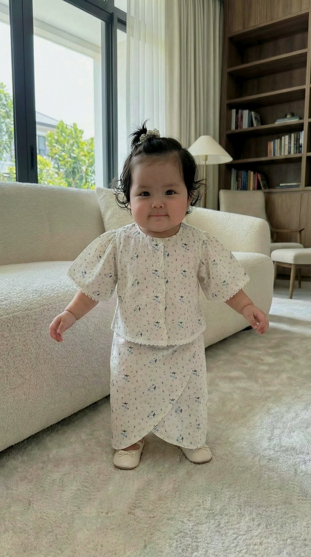 MELUR Baby’s Kebaya Set in Carbon Ditsy