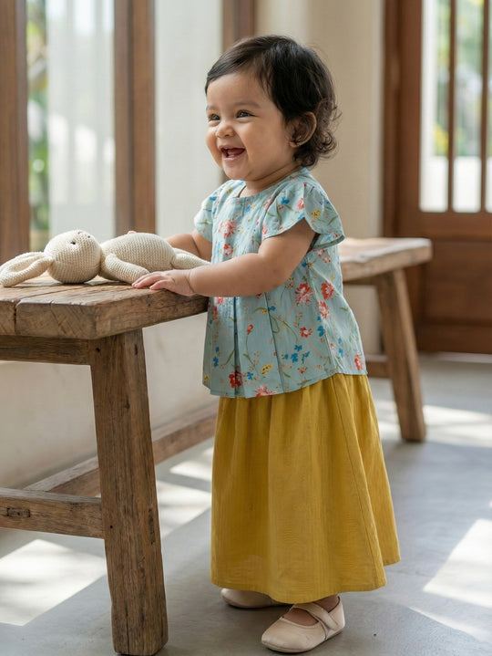 KUNTUM Baby’s Modern Kurung Set in Meadow