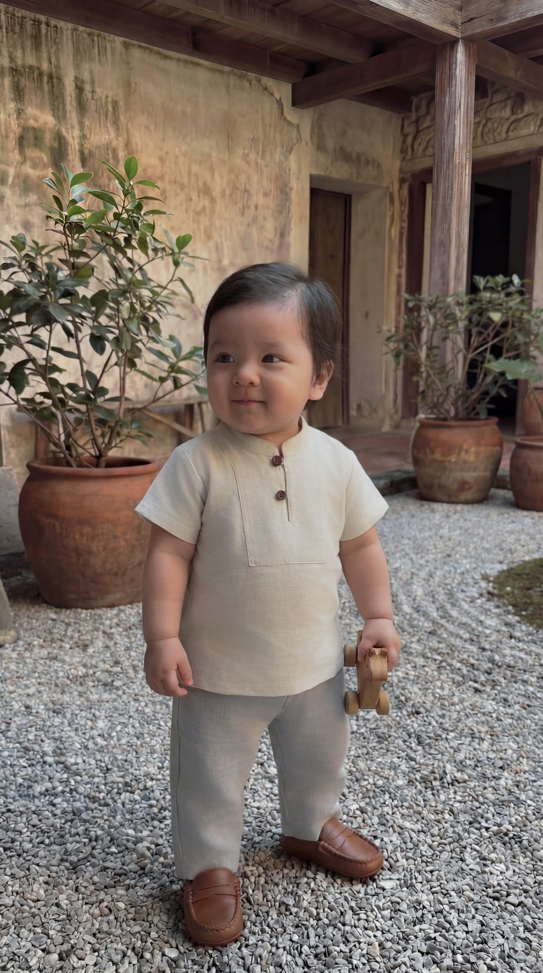 ALAM Baby's Kurta in Sandy White