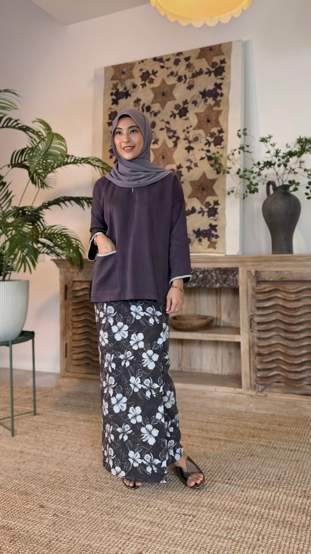 MULUS Kurung Kedah Set in Vintage Mauve