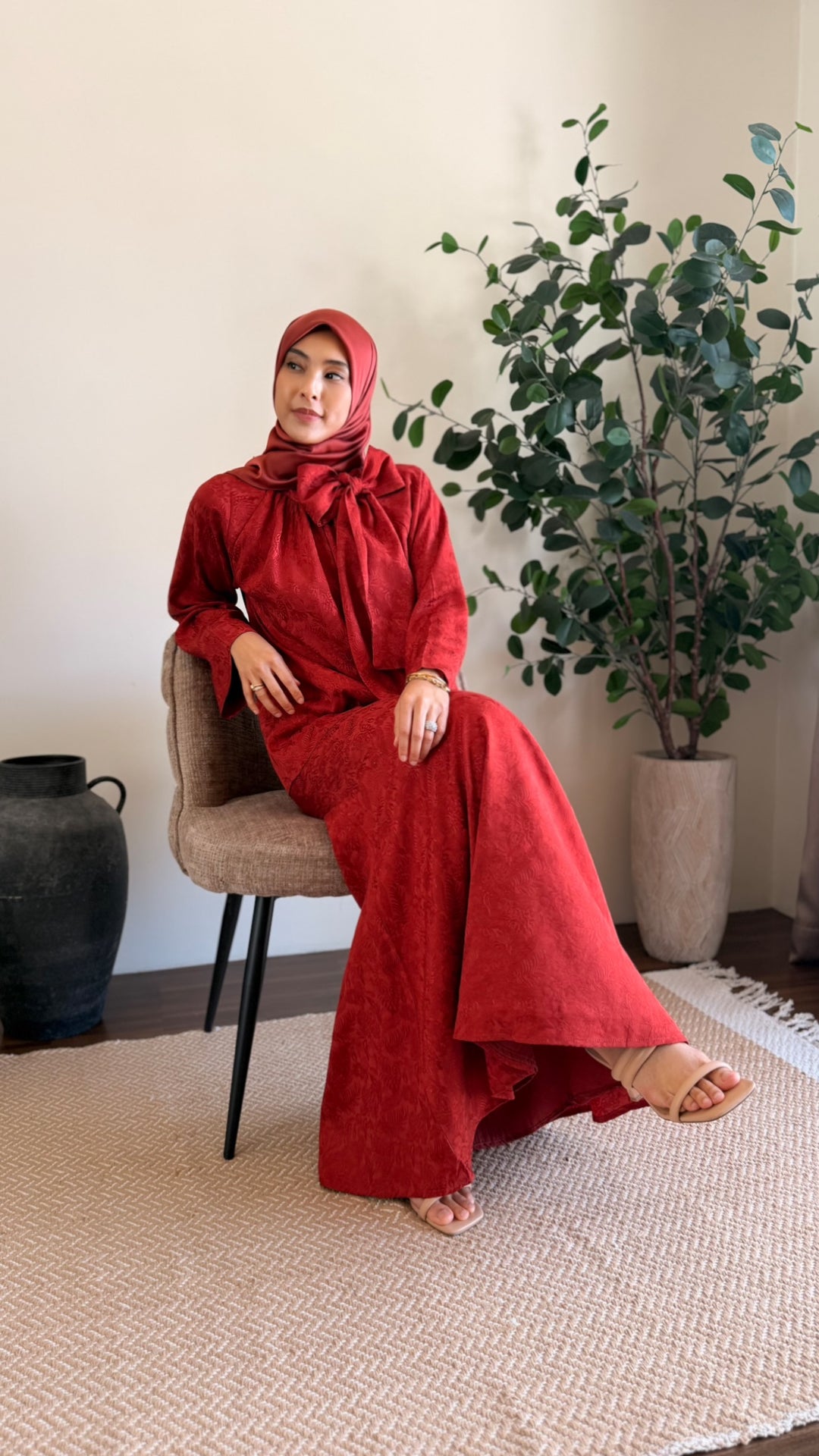 JAMILA Bow-tie Blouse & Skirt Set in Saffron