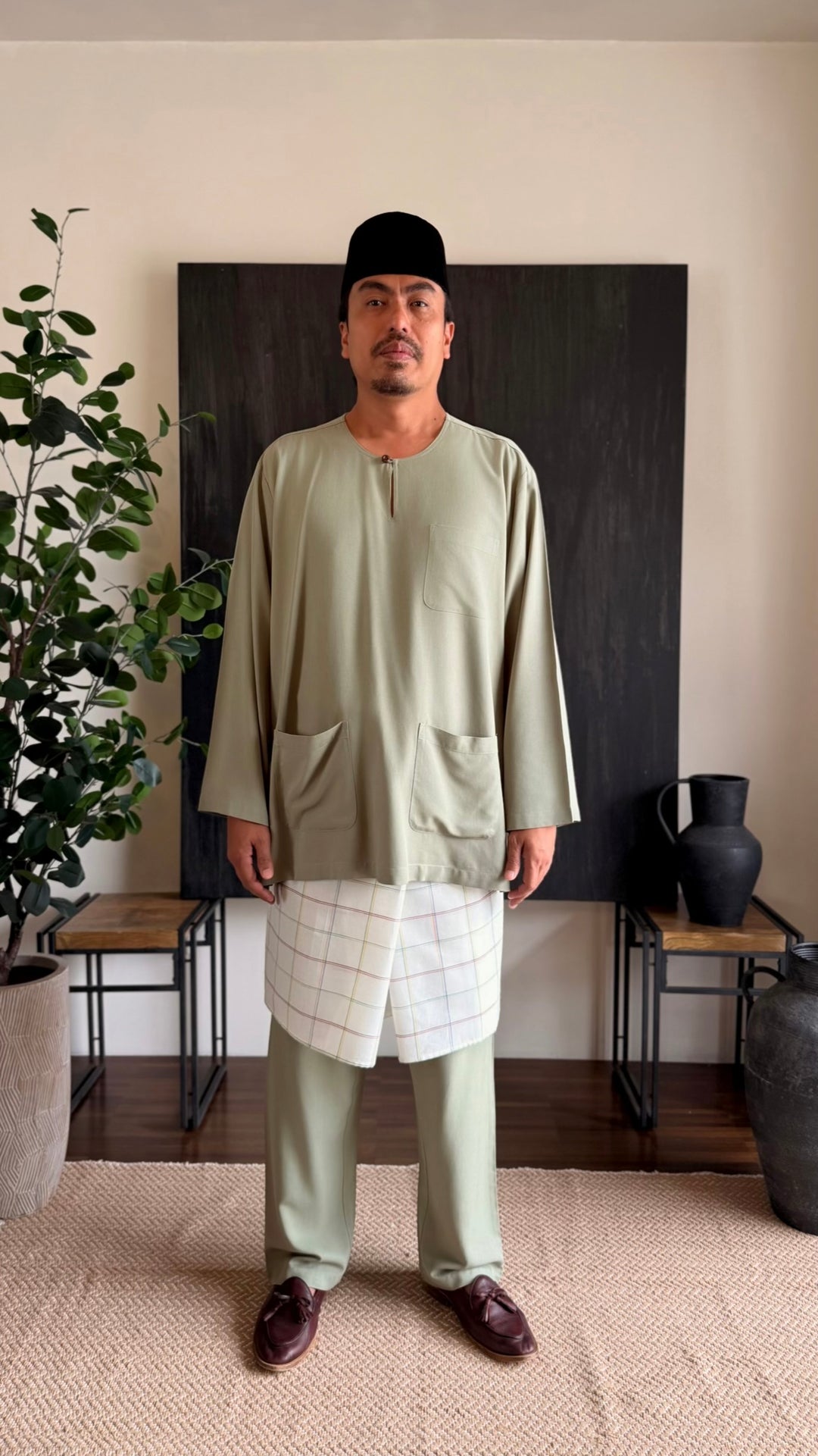 TUAH Baju Melayu Teluk Belanga in Sage