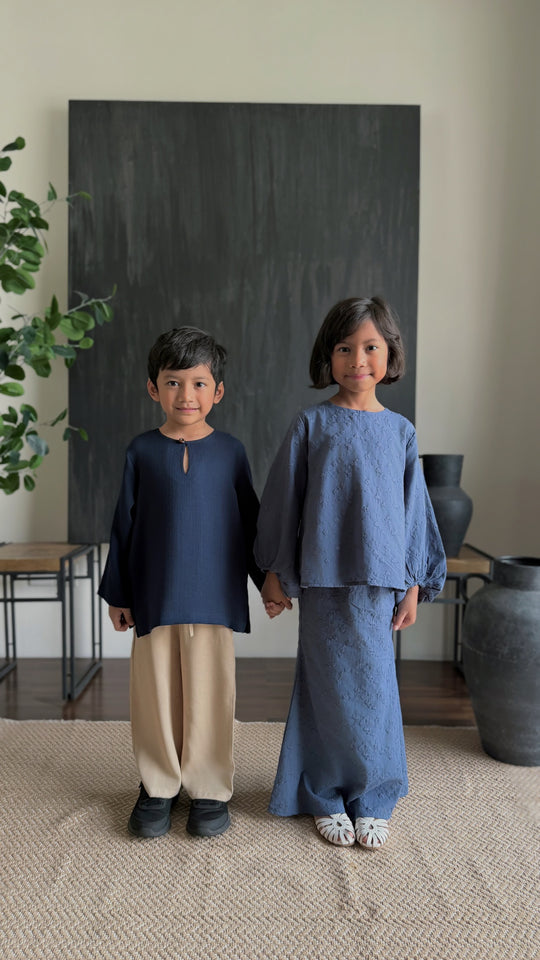 HANA Modern Kurung Set in Ash Blue