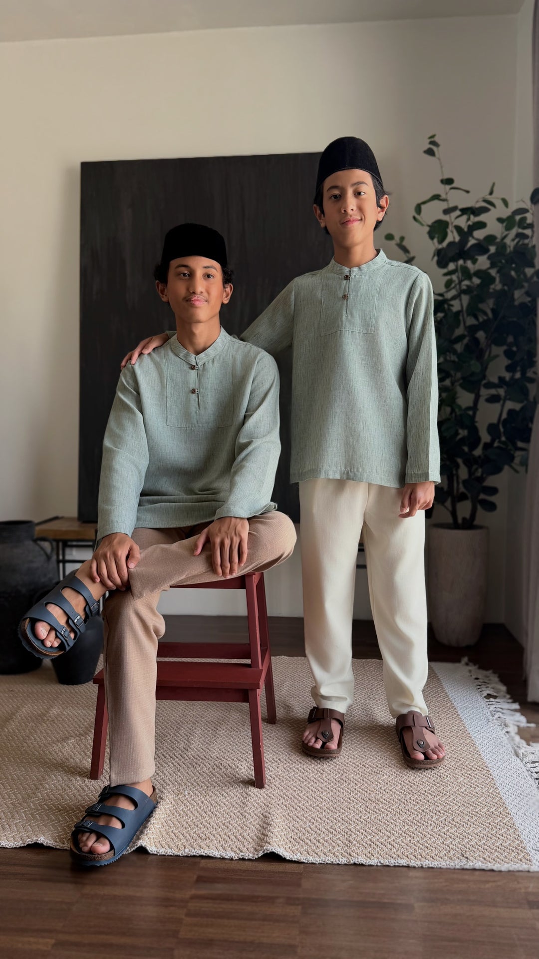 NADIM Kurta in Herbal Green