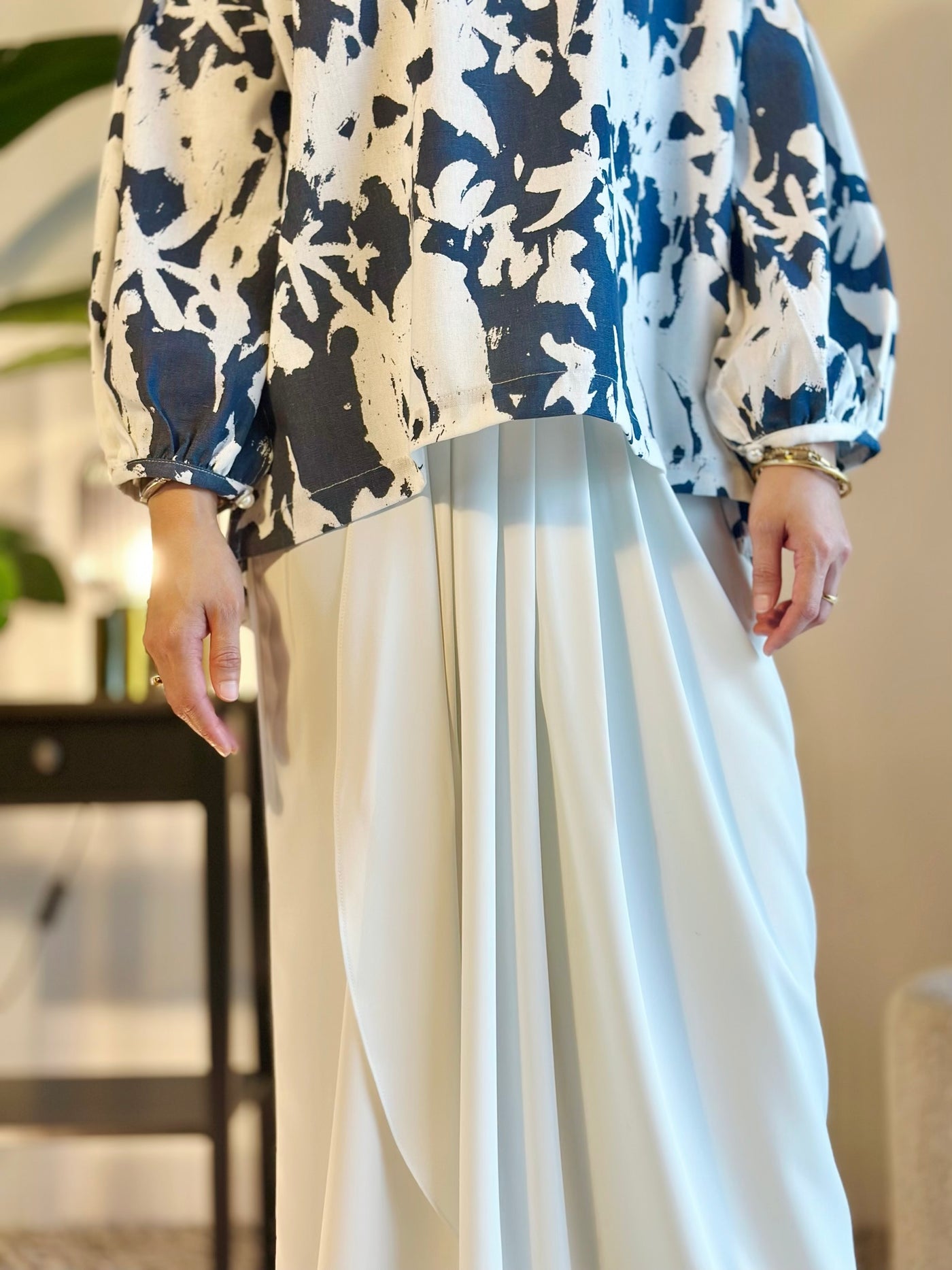 LANTANA Short Kurung Set in Vanilla Azure