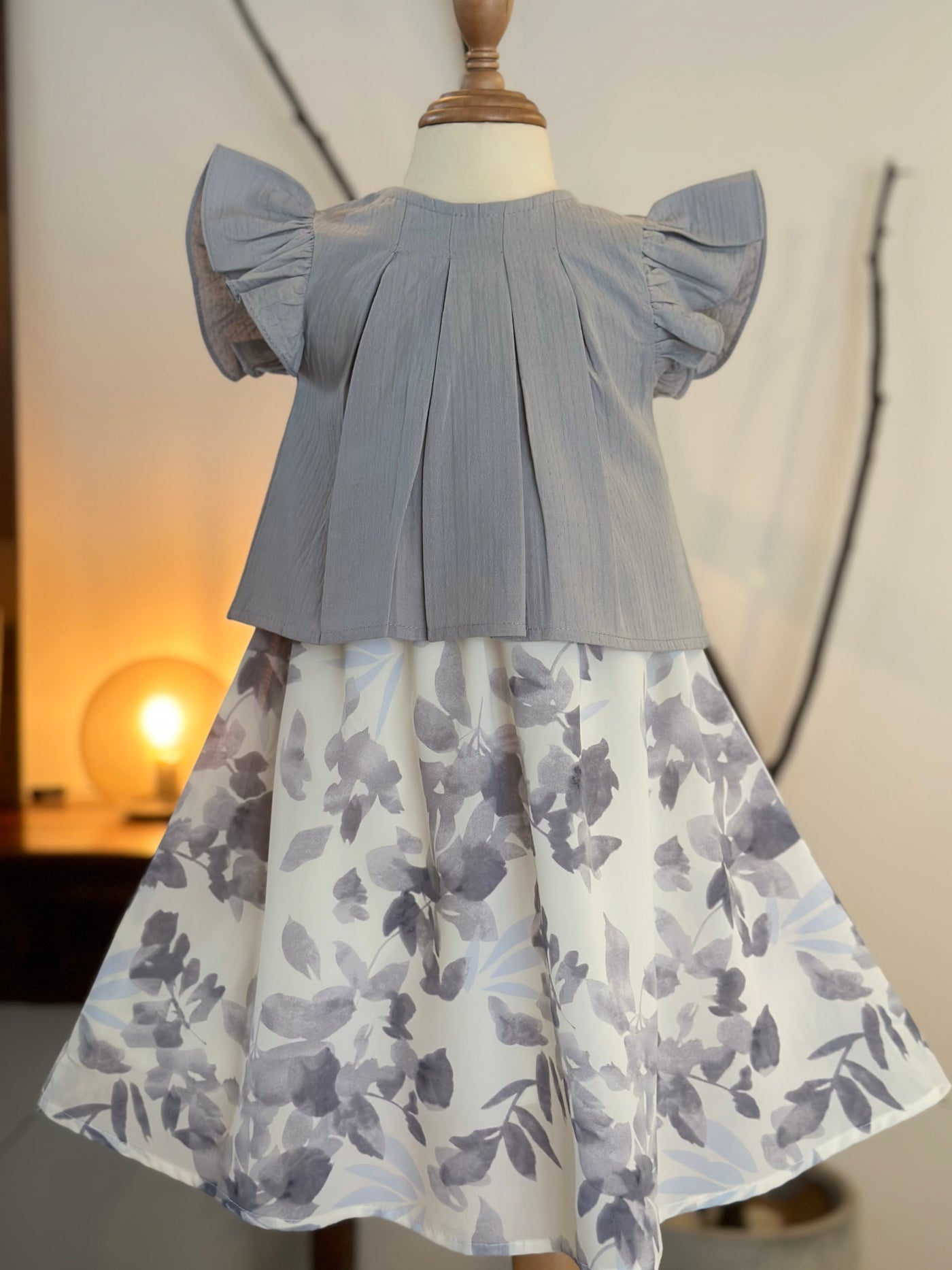 KUNTUM Baby’s Modern Kurung Set in Ash