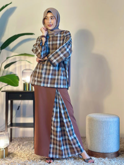 MAIMUNAH Kurung Kedah Set in Cocoa