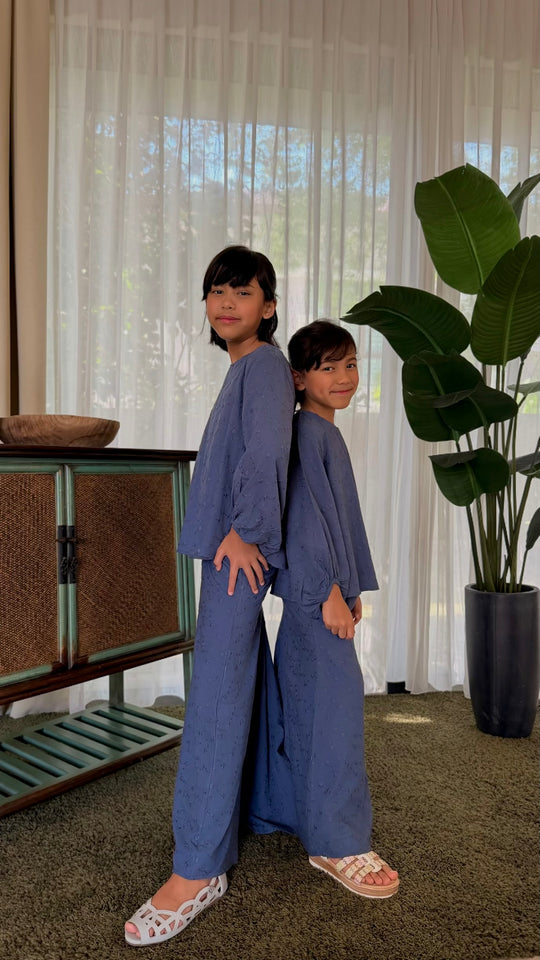 HANA Modern Kurung Set in Ash Blue