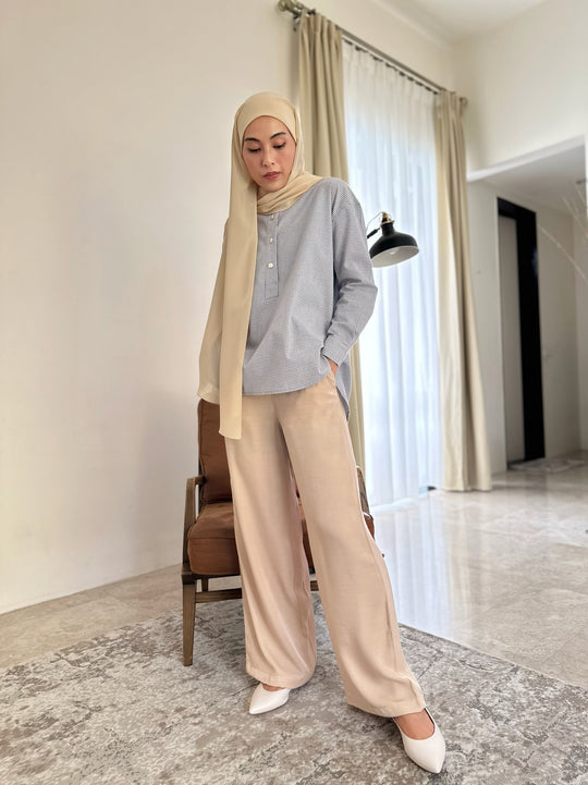 NAOMI Palazzo Pants in Latte