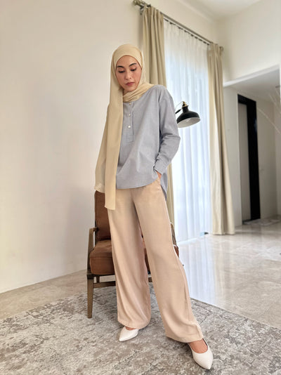 NAOMI Palazzo Pants in Latte