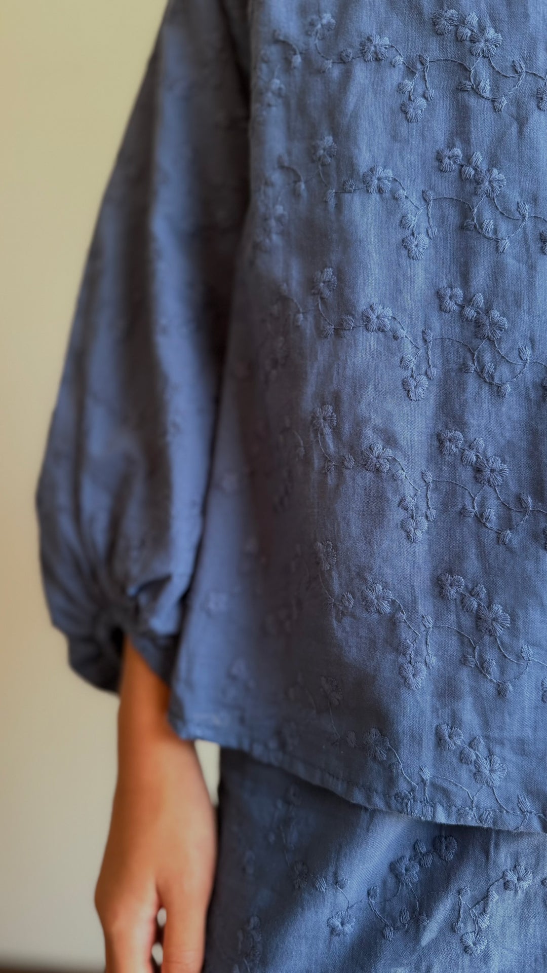 HANA Modern Kurung Set in Ash Blue