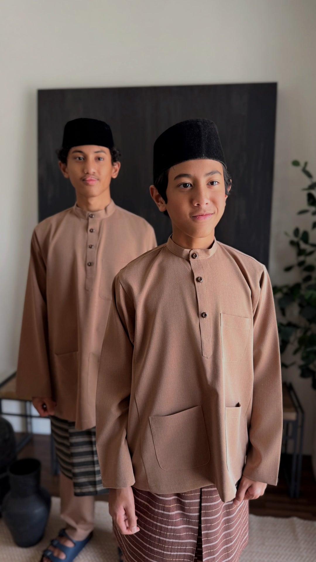 ANDIKA Baju Melayu Cekak Musang Set in Clay Brown