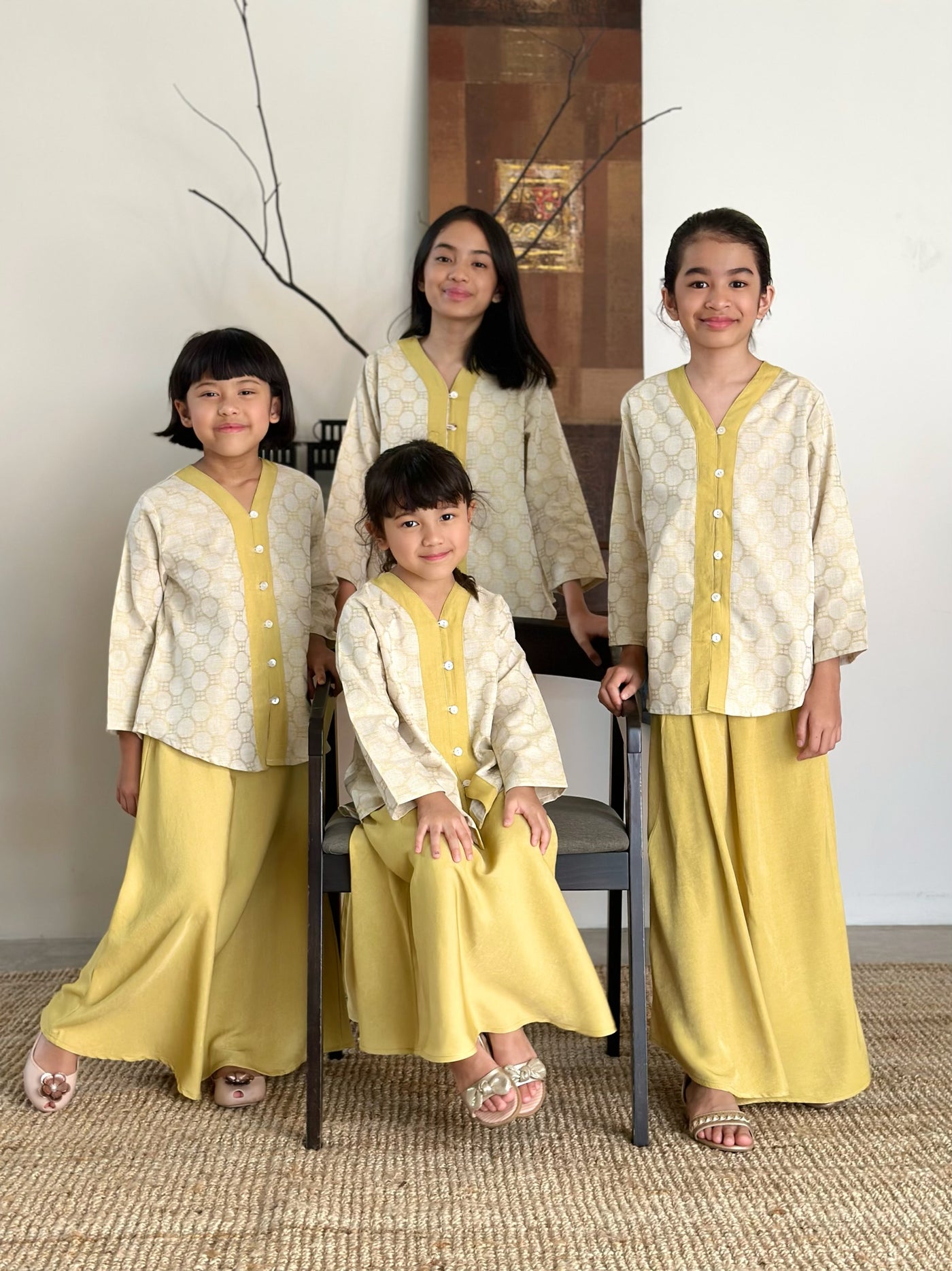 CAHAYA Modern Mini Kurung Set in Daffodil
