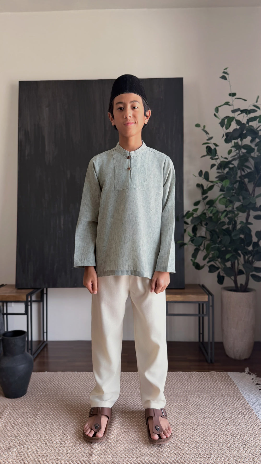 NADIM Kurta in Herbal Green