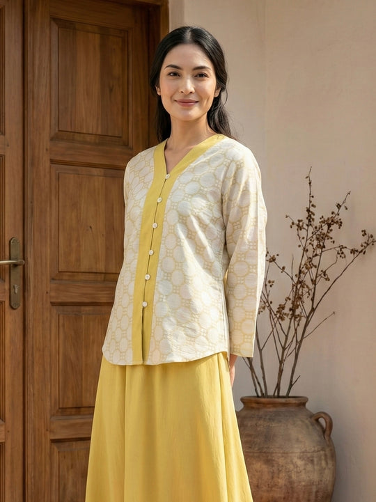 KEJORA Modern Mini Kurung Set in Daffodil