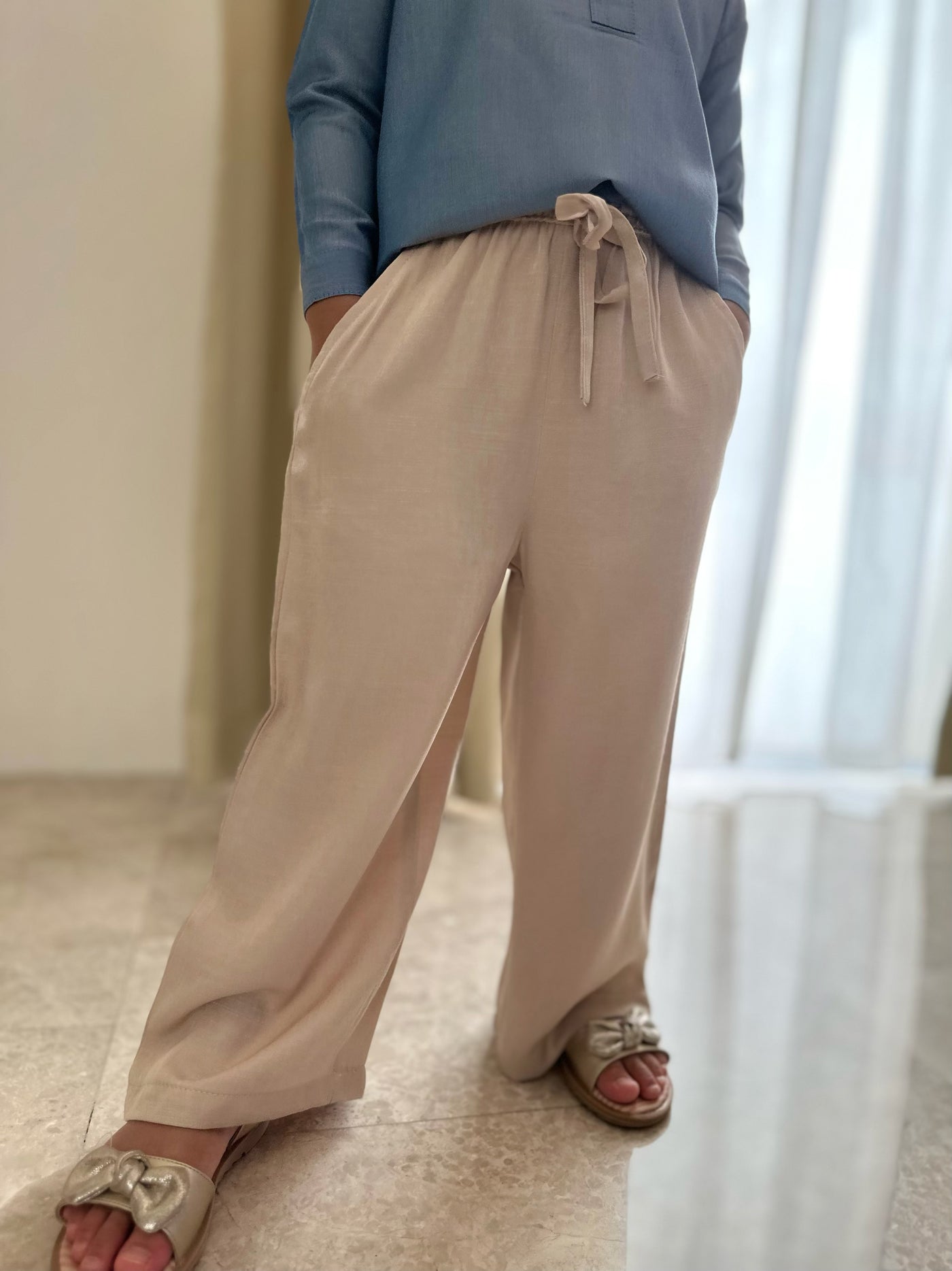 EMERY Palazzo Pants in Latte
