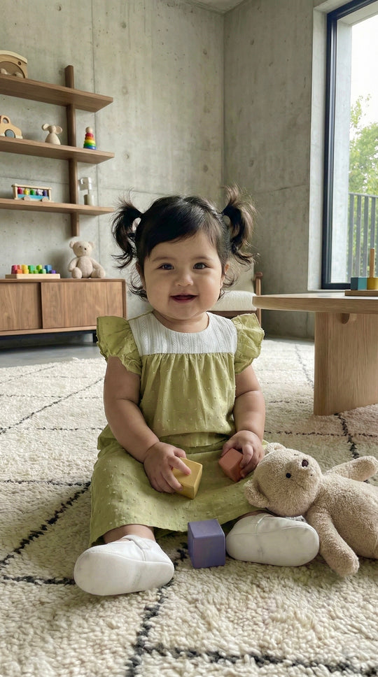 KEKWA Baby's Mini Kurung Set in Dewlight Green