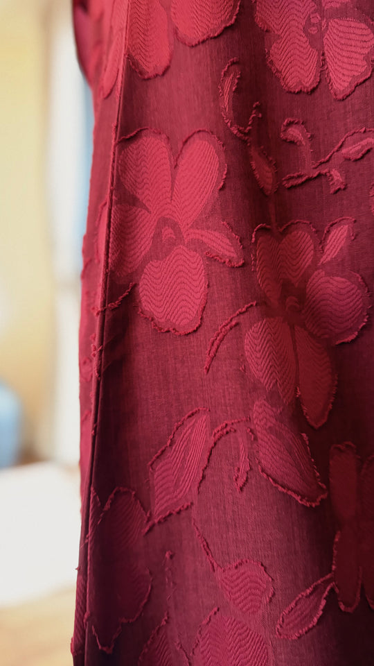 EMBUN Long Kurung Set in Maroon