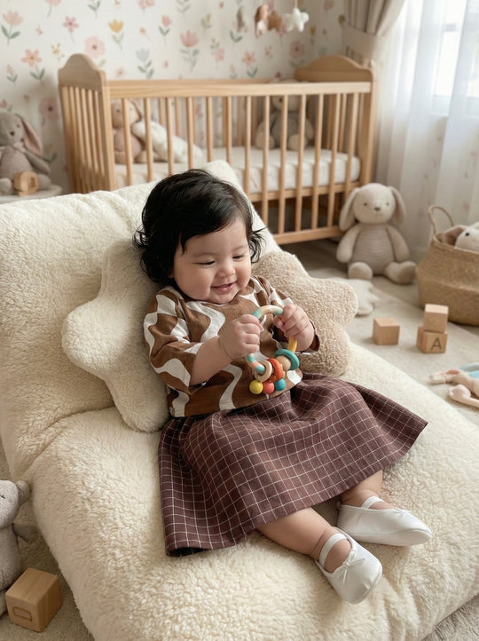 ORKED Baby’s Modern Kurung Set in Cocoa