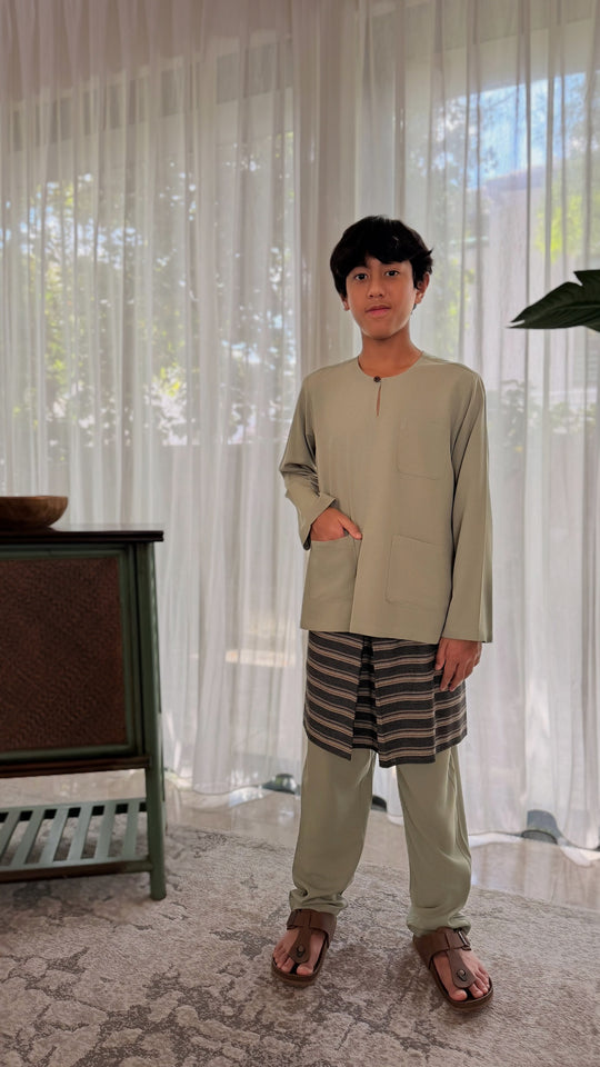 AYUB Instant Pelikat Style Samping in Espresso Stripes