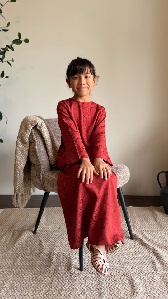 PUTRI Flare Modern Kurung Set in Saffron