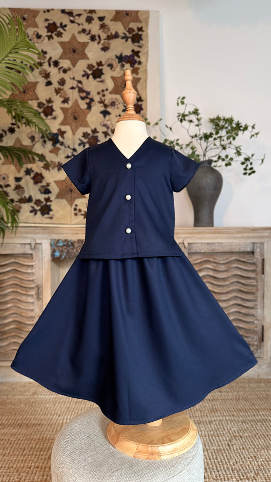 SERI Baby's Modern Kebaya Set in Midnight Blue