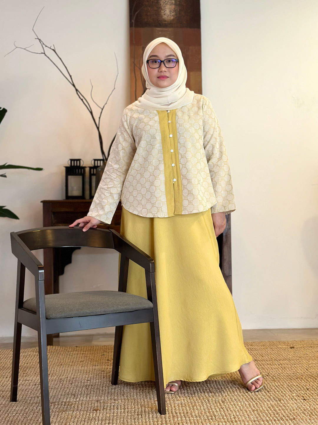 KEJORA Modern Mini Kurung Set in Daffodil