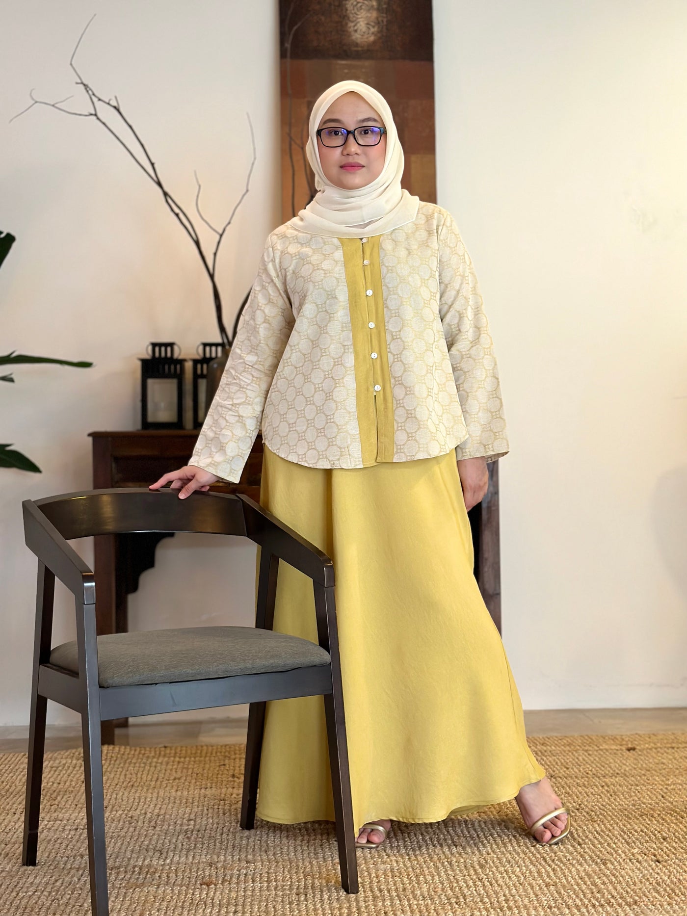 KEJORA Modern Mini Kurung Set in Daffodil