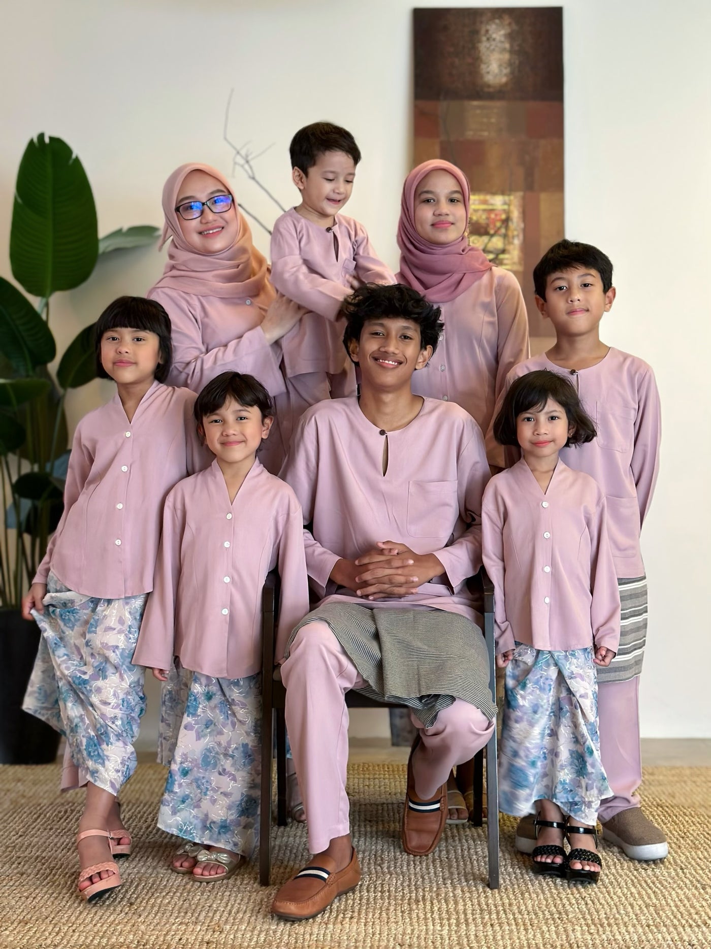 TERATAI Short Kebaya Set in Dusty Lilac