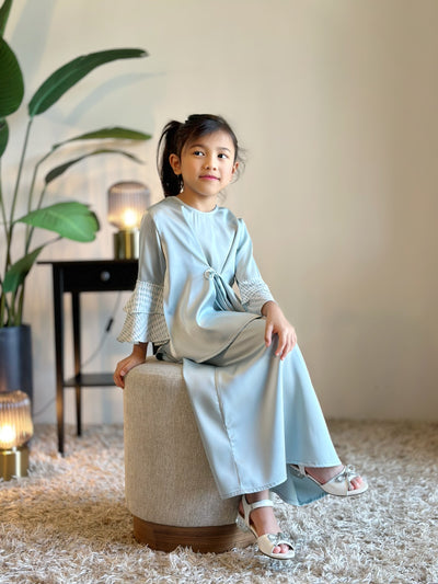 IRIS Tie-Waist Kurung Set in Icy Mist