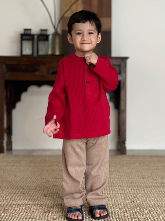 AMAR Kurta in Carmine Red