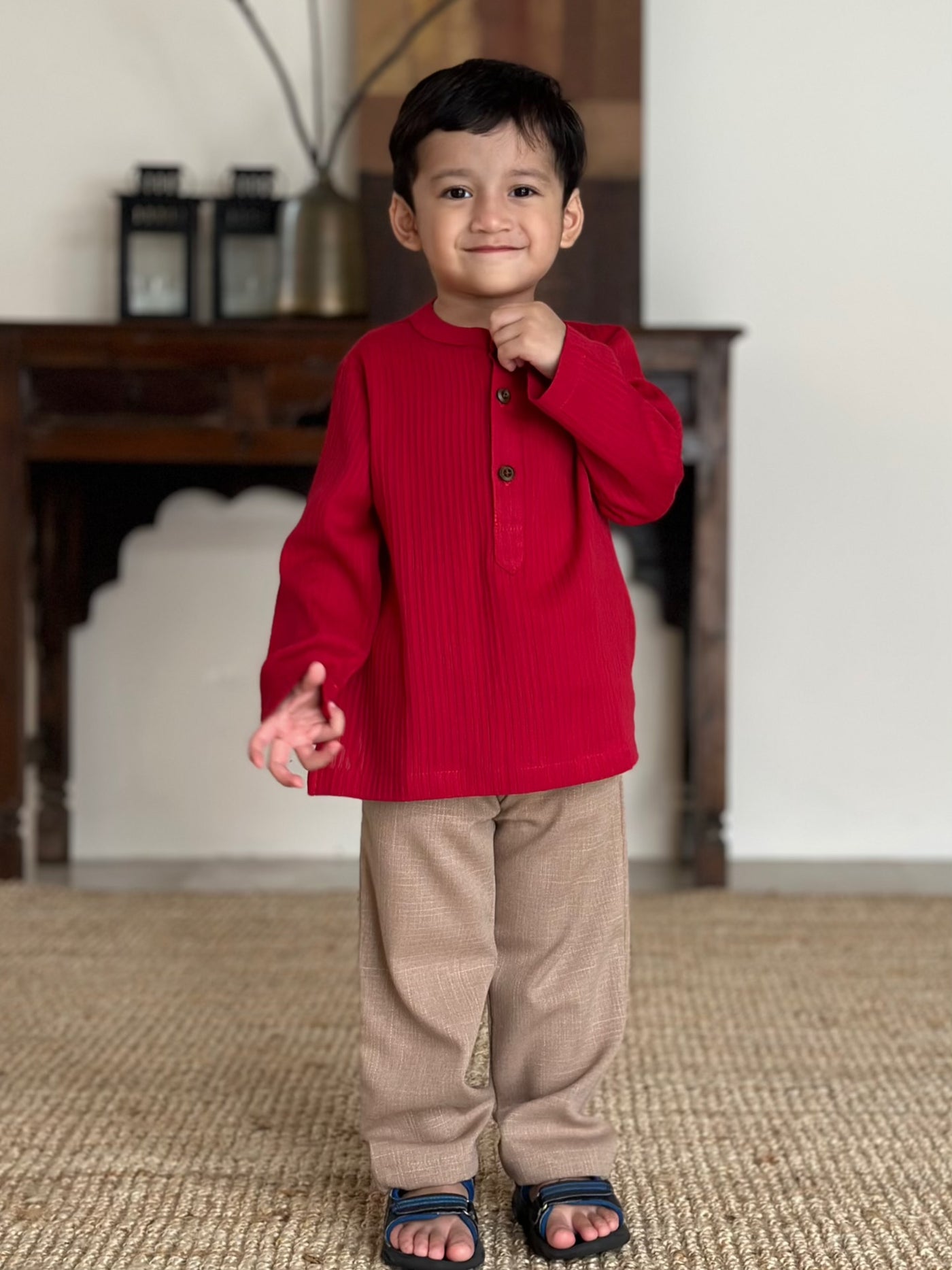 AMAR Kurta in Carmine Red