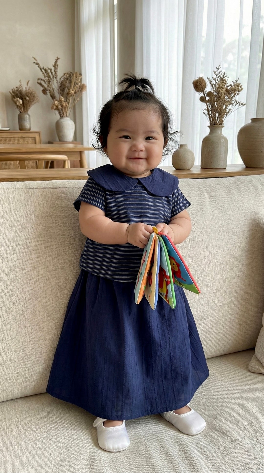 ARA Baby's Mini Kurung Set in Navy