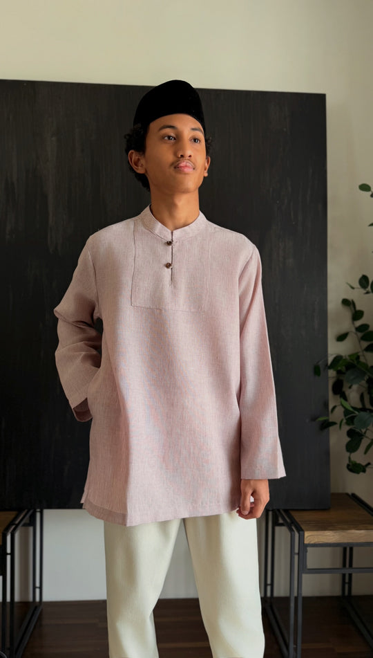 ZAHIR Kurta in Sandy Pink