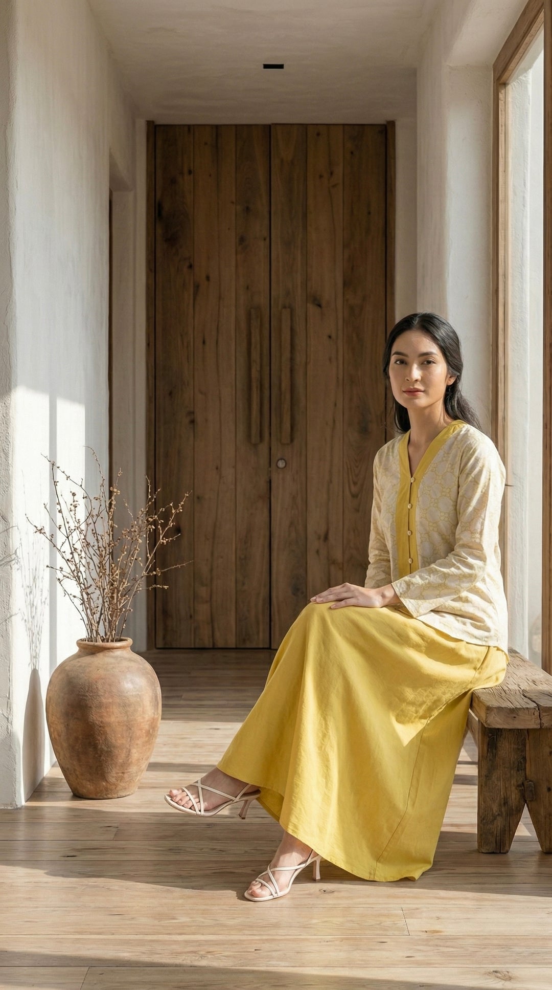 KEJORA Modern Mini Kurung Set in Daffodil