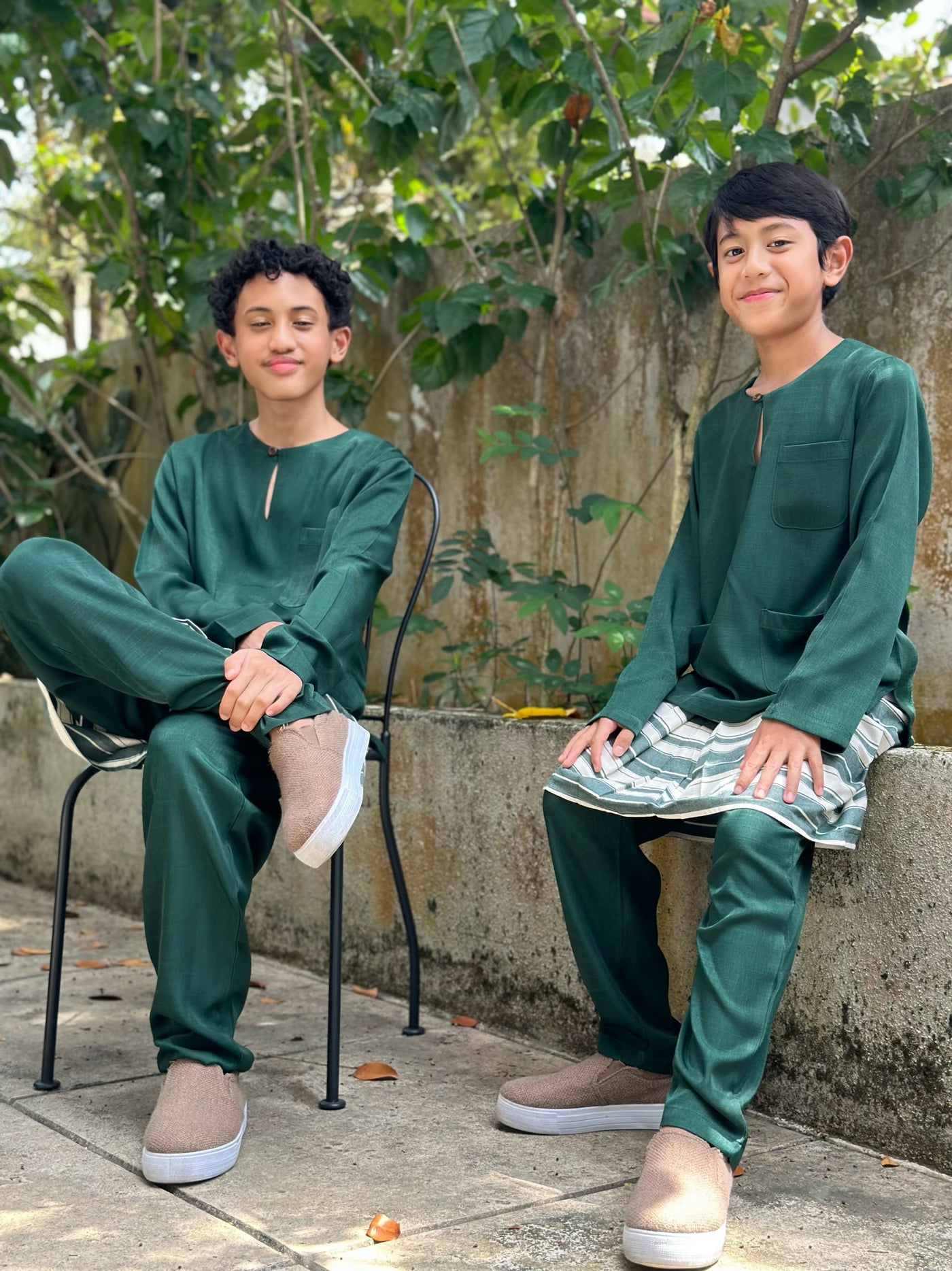 NUH Teluk Belanga Baju Melayu Set in Emerald Green