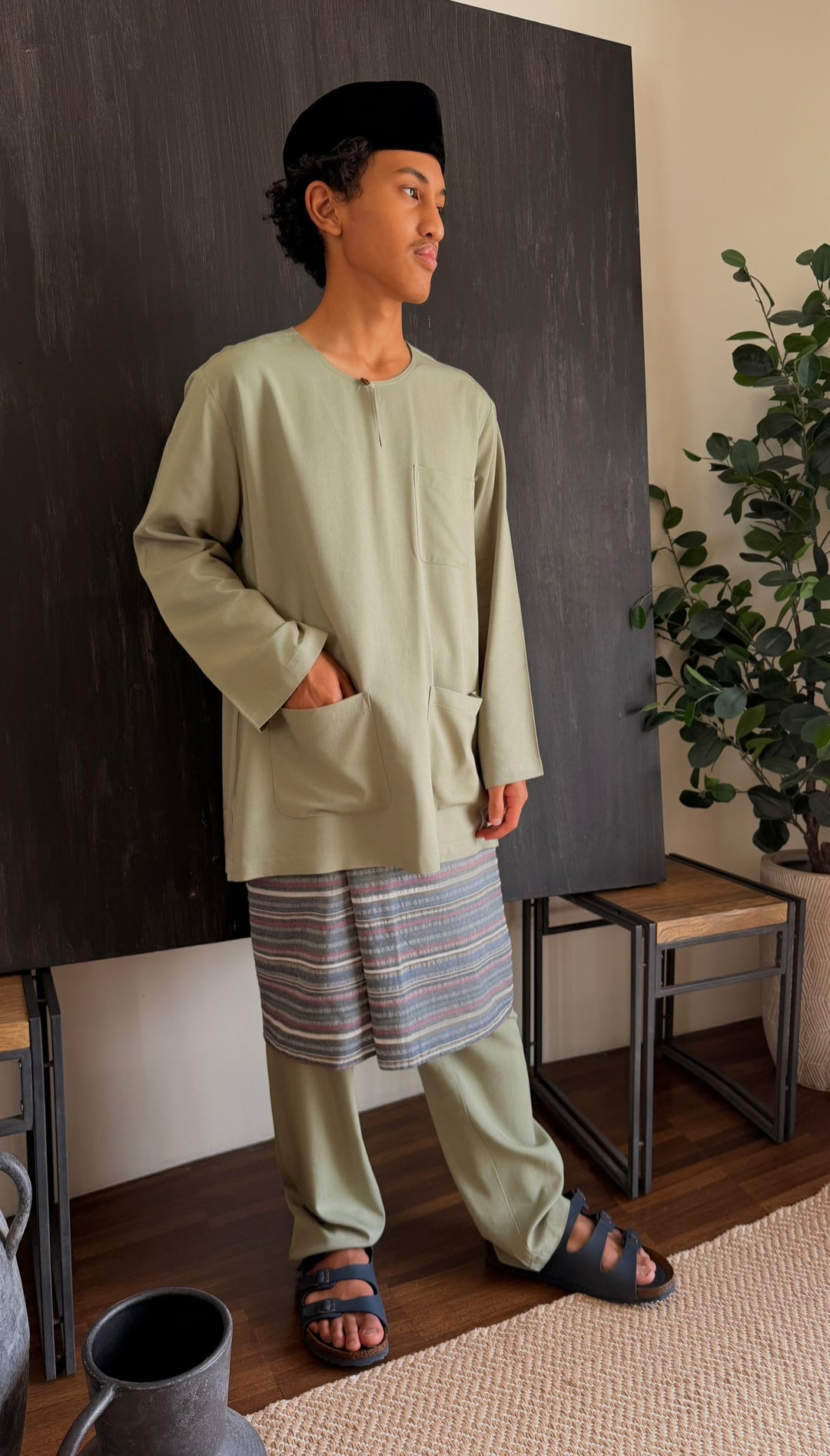 TUAH Baju Melayu Teluk Belanga in Sage