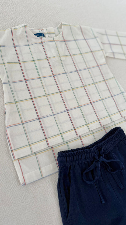 KENANGA Blouse & Pants Set in Pastel Grid