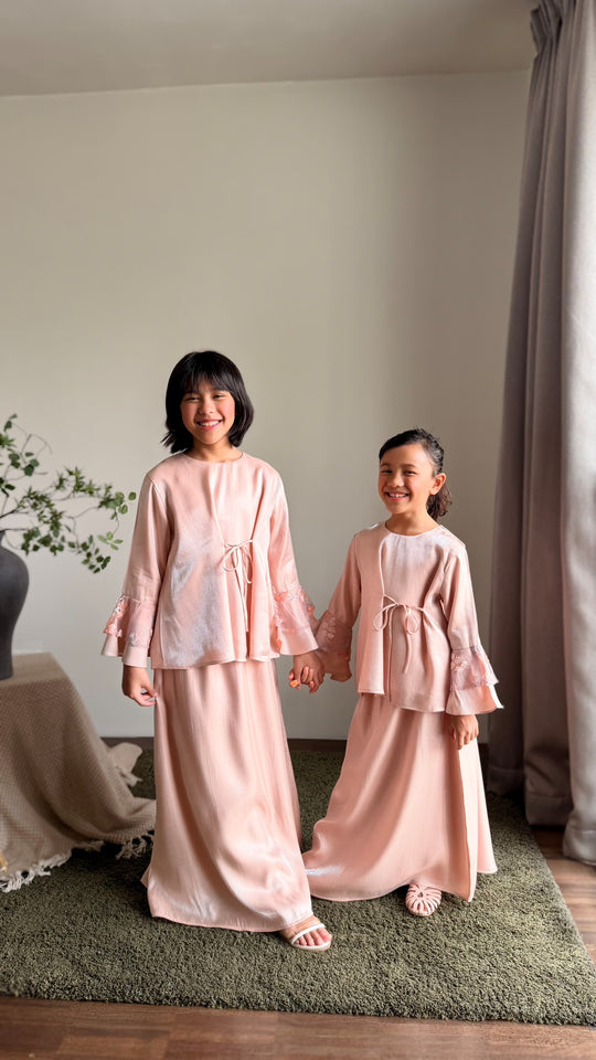 MEKAR Modern Kurung Set in Blush Peach