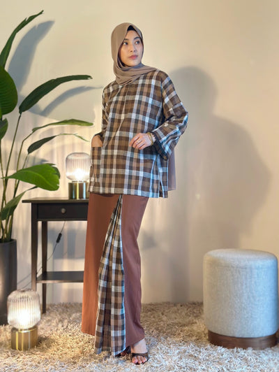 MAIMUNAH Kurung Kedah Set in Cocoa