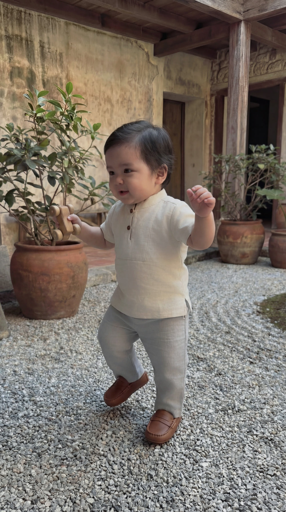ALAM Baby's Kurta in Sandy White