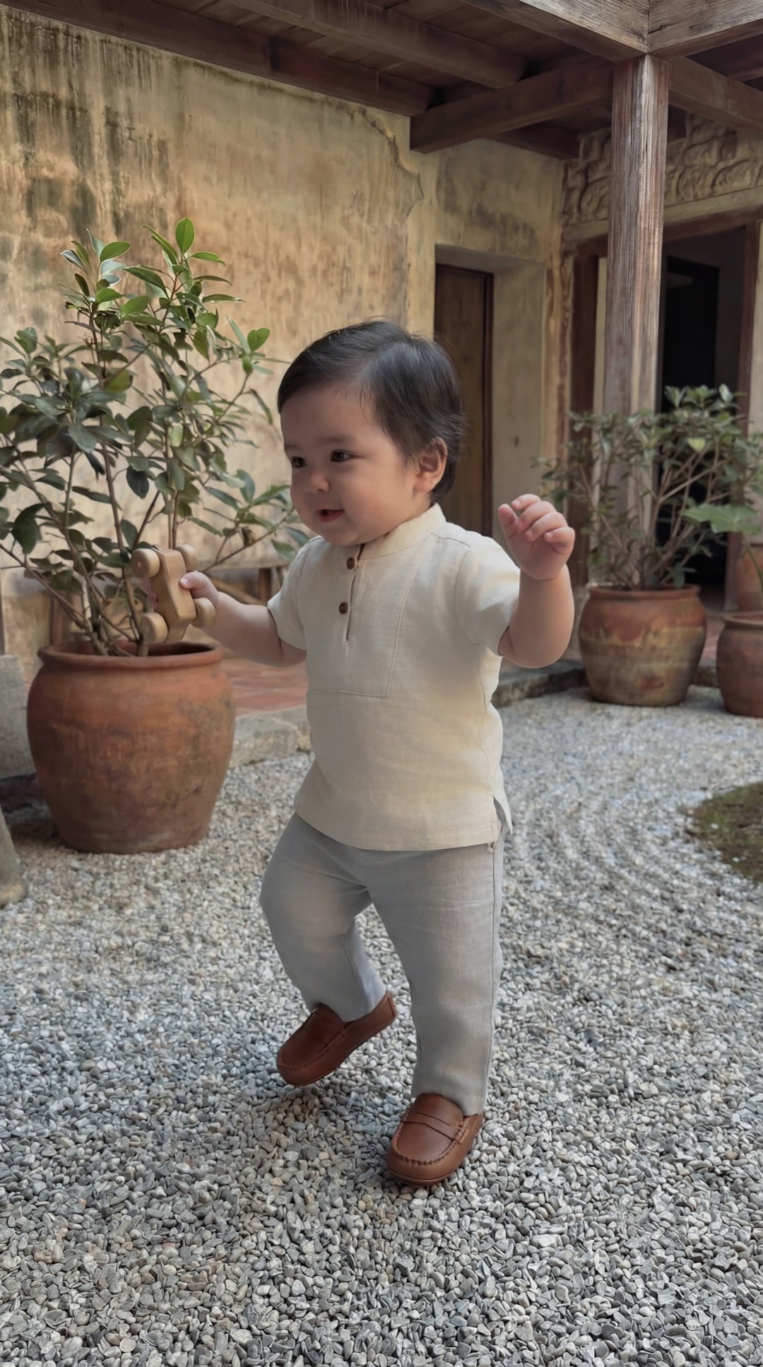 ALAM Baby's Kurta in Sandy White