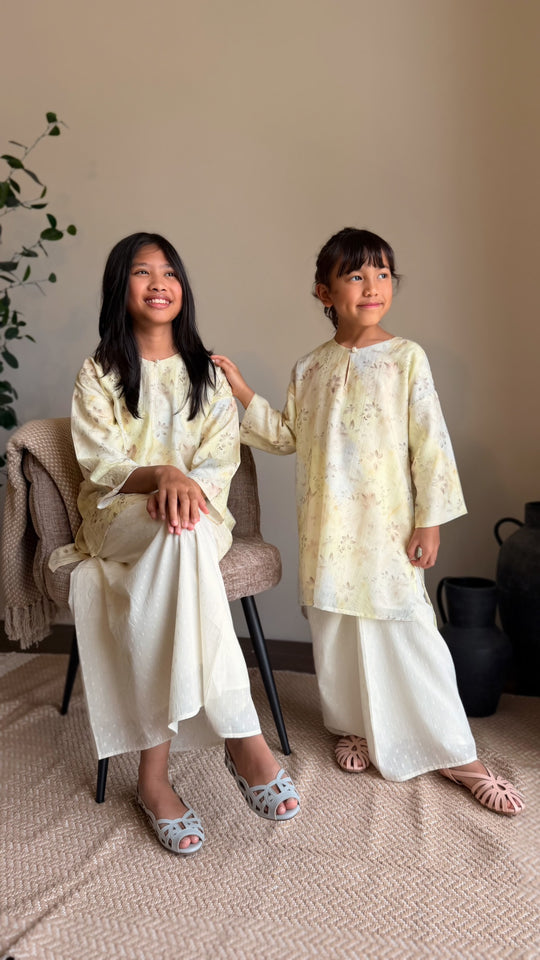 KASTURI Long Kurung Set in Lemon Blossom