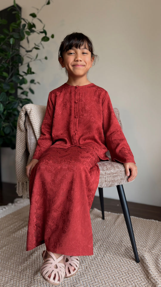 PUTRI Flare Modern Kurung Set in Saffron