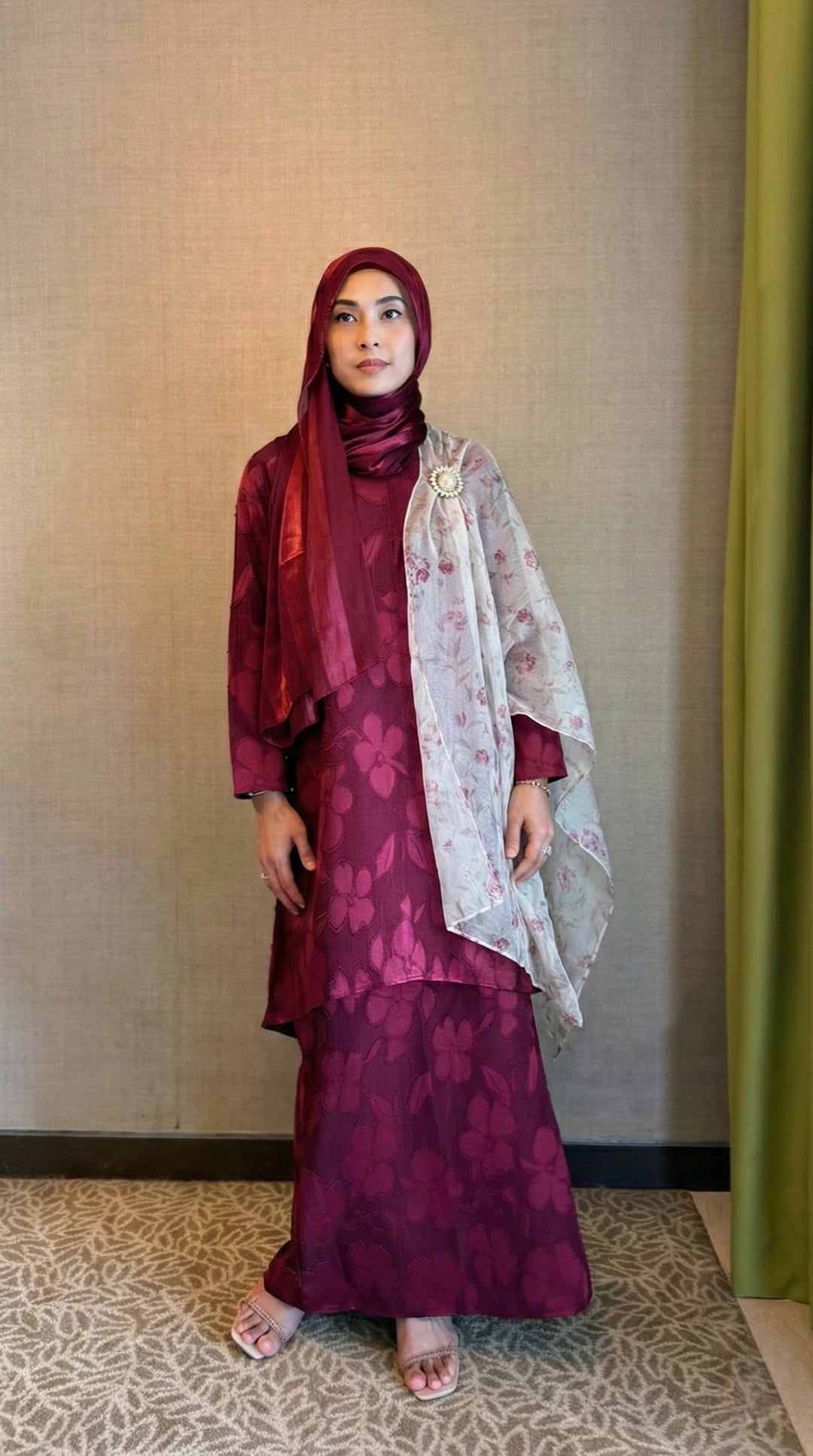 ALUN Selendang in Blush Botanica