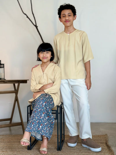 PERMAI Unisex Kurta in Tan